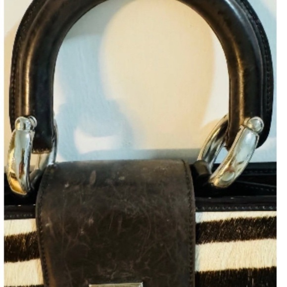 GIANFRANCO FERRE Brown Zebra Leather Vintage Purse - Picture 8 of 12